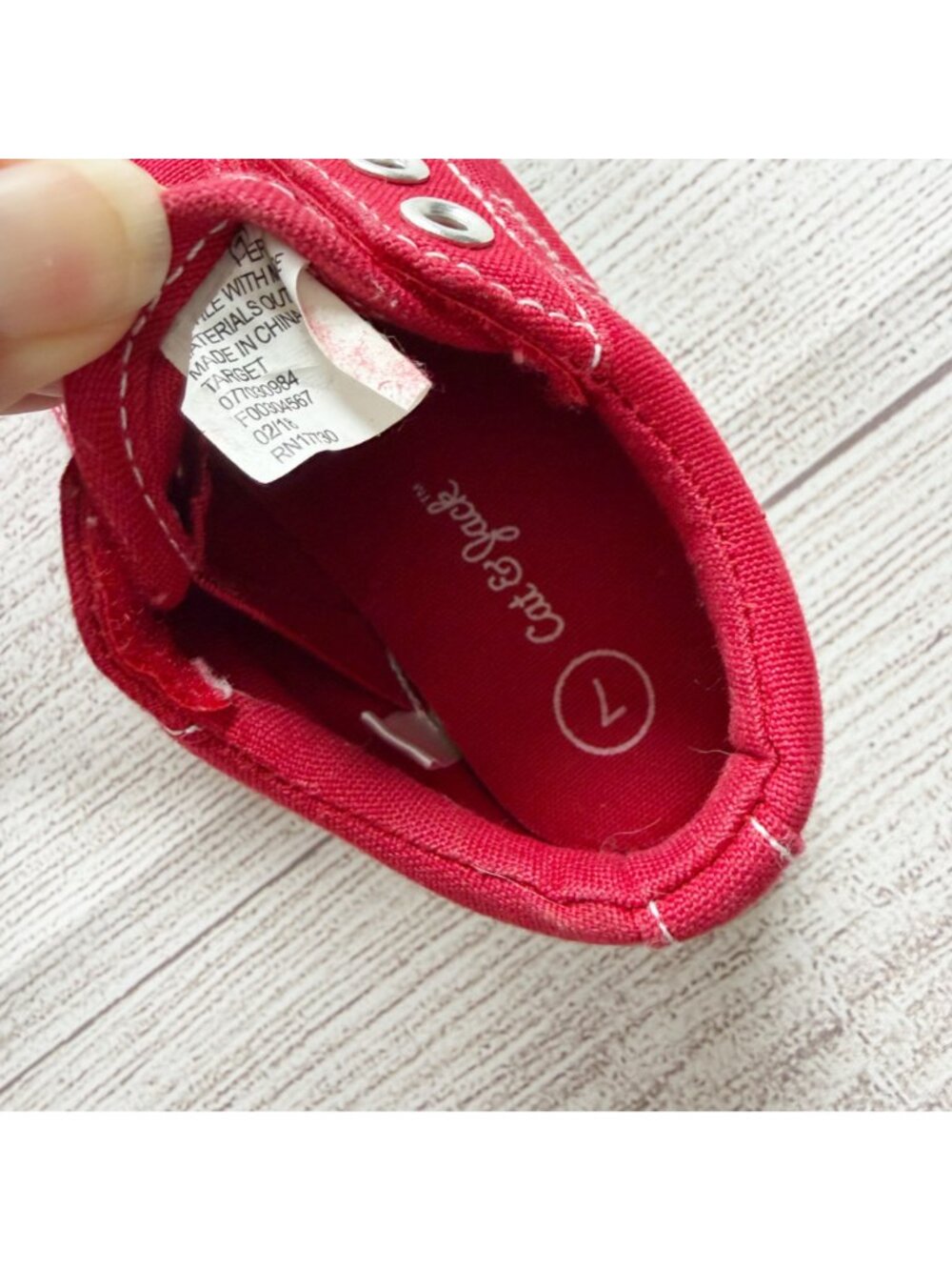 Cat & Jack Toddler Kids Red Canvas Slip On Sneakers Casual 7 - Picture 6 of 6